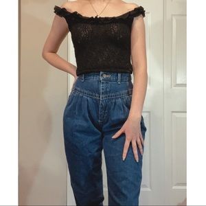 Vintage high waist mom style paper bag Lee jeans